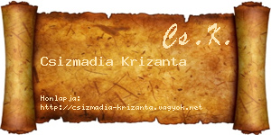 Csizmadia Krizanta névjegykártya